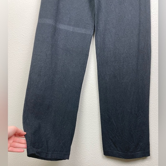 August Silk Women's Large Black Silk Wool Blend Straight Leg Pants Pull On Knit - Picture 10 of 16